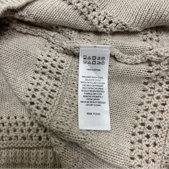 Joie‎ Tunic Sweater Women's Size Medium Beige Cotton Knit Sleeveless Vest Long - Picture 6 of 7